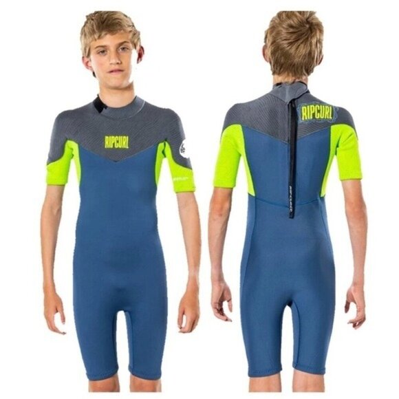 Rip Curl 2mm Dawn Patrol Short Sleeve Springsuit WetSuit Blue Size 12 $120 MSRP - Picture 2 of 8